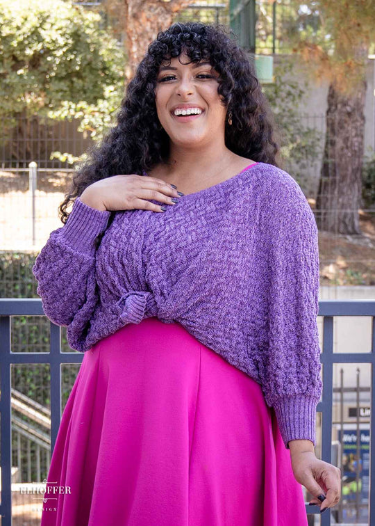 Essential Whitney Oversize Sweater - Purple