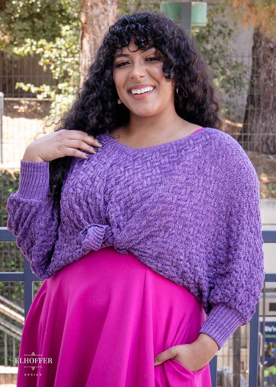 Essential Whitney Oversize Sweater - Purple