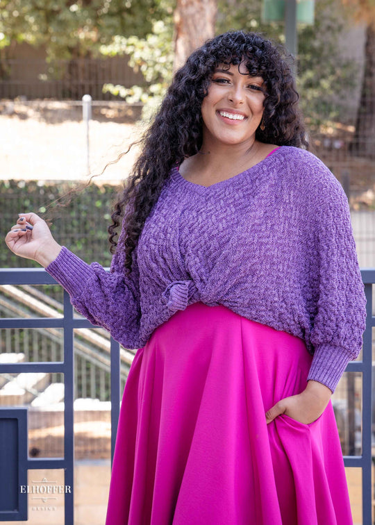 Essential Whitney Oversize Sweater - Purple