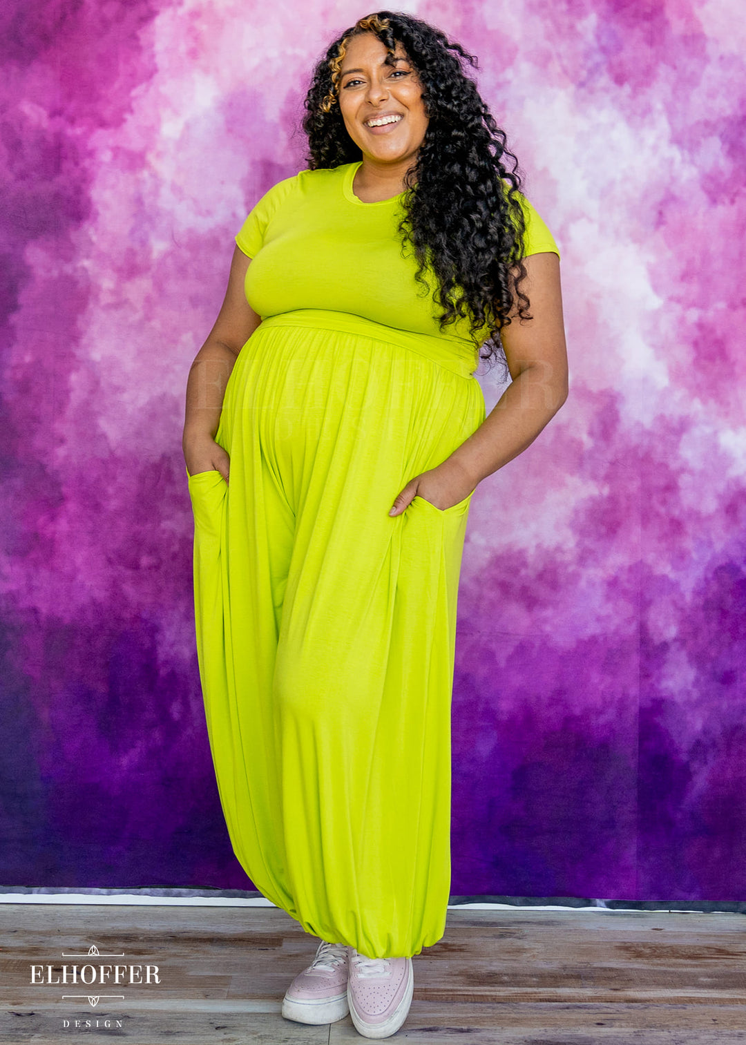 Essential Cozy Yasmin Pants - Chartreuse Spring