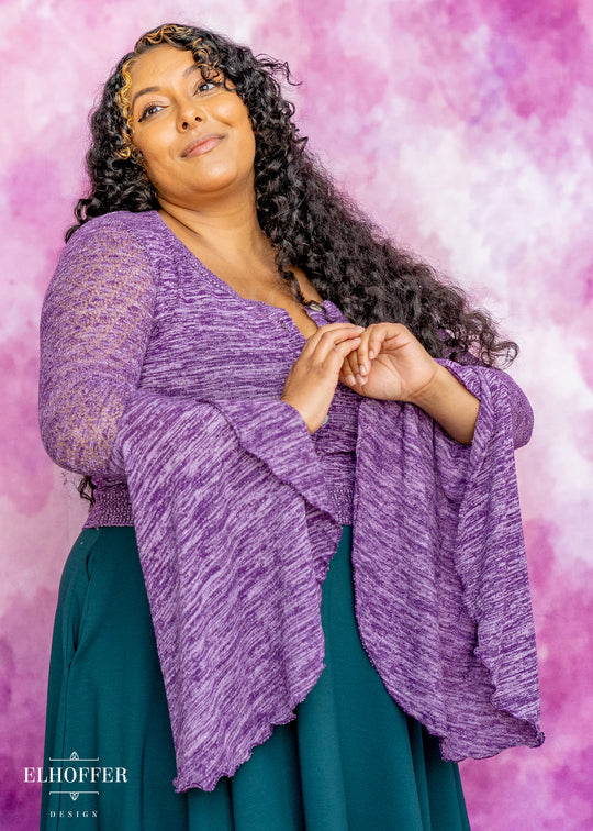 Elven Coronation Cardigan - Woodland Purple