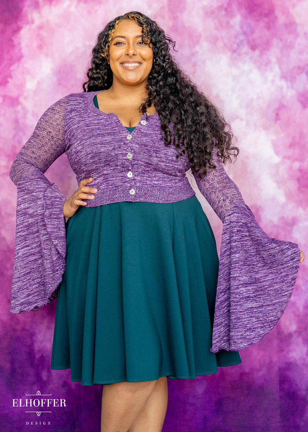 Elven Coronation Cardigan - Woodland Purple