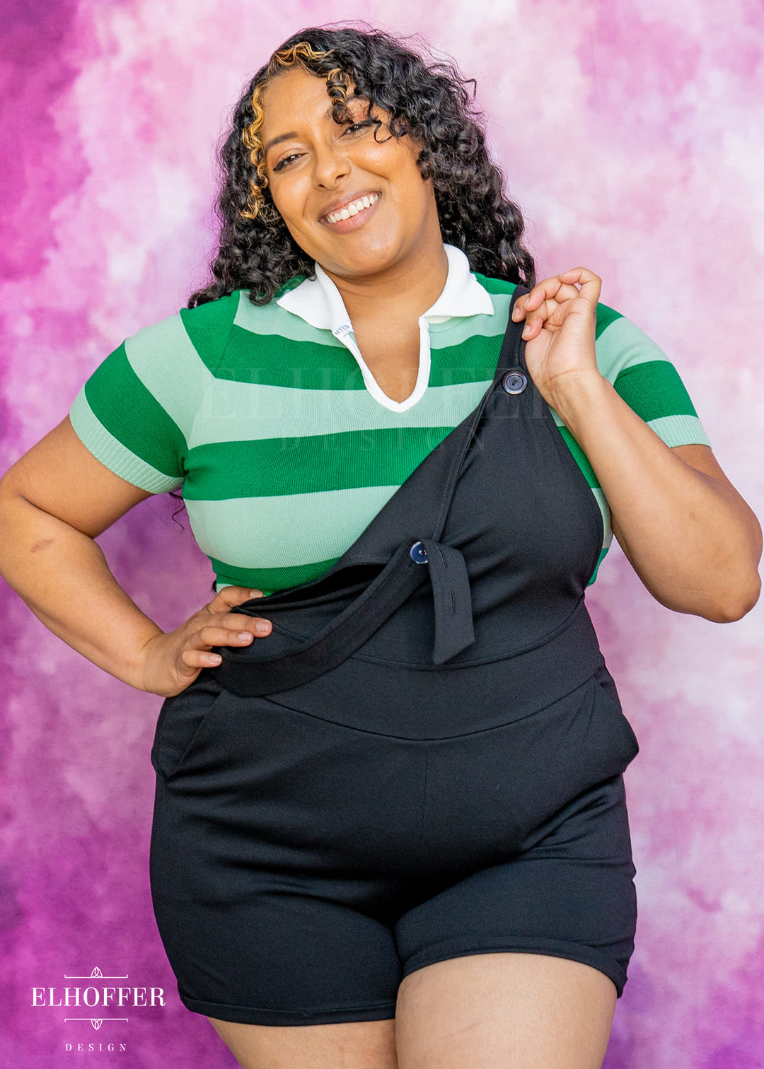 Detective Green Striped Polo Top