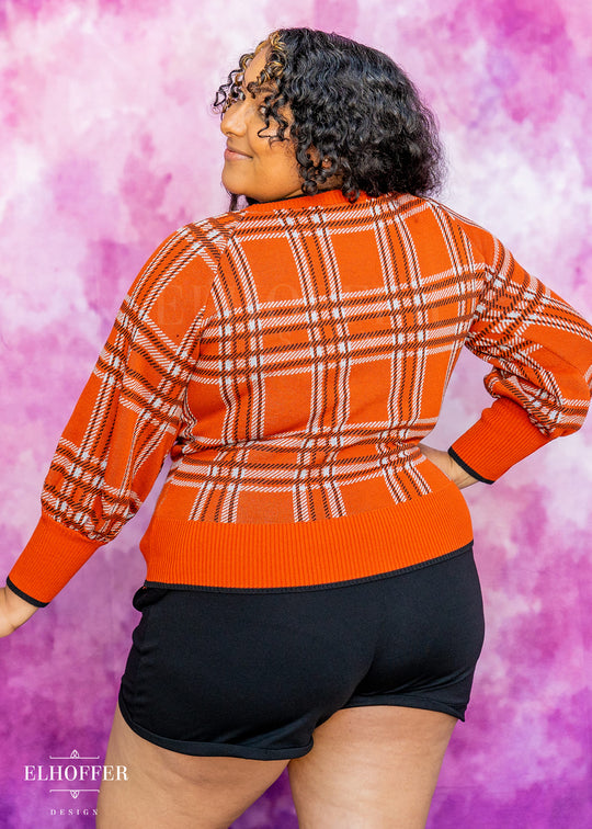 Essential Tartan Cropped Sweater - Pumpkin