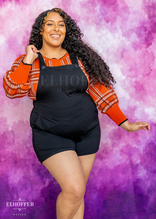 Essential Tartan Cropped Sweater - Pumpkin