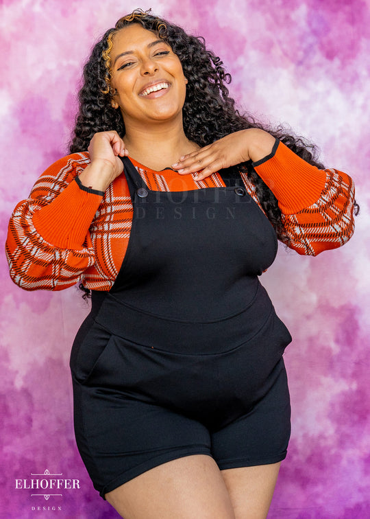 Essential Tartan Cropped Sweater - Pumpkin