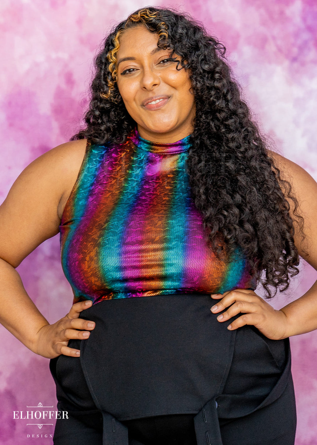 Essential Jes Crop Top - Rainbow Foil