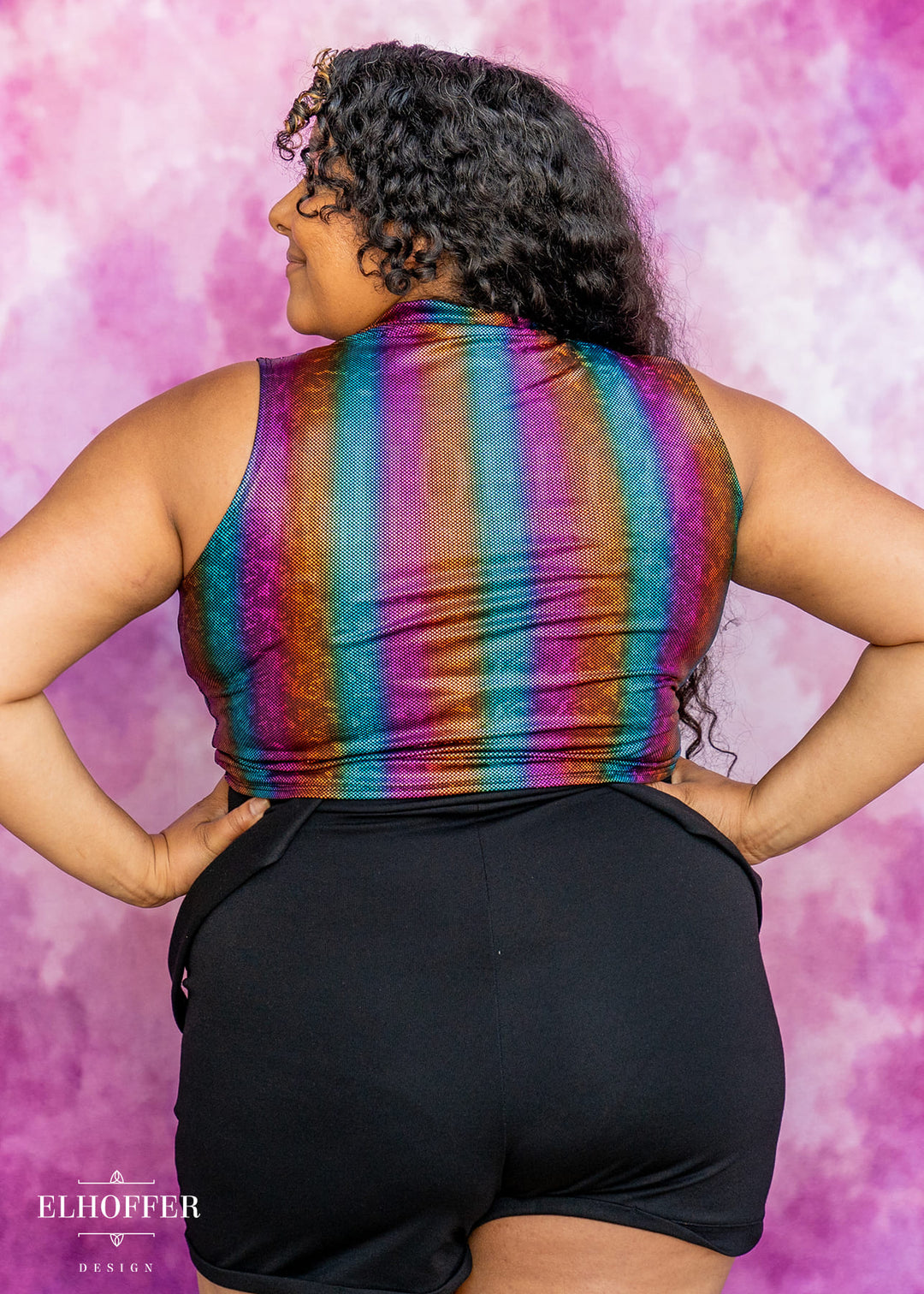 Essential Jes Crop Top - Rainbow Foil
