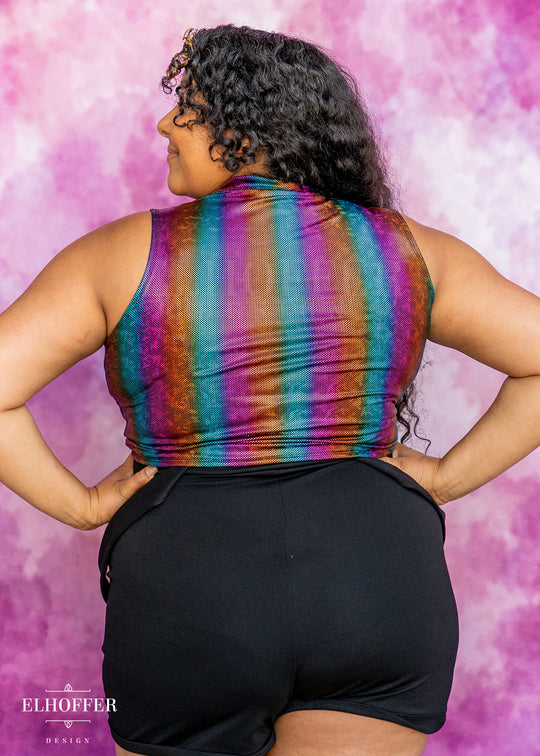 Essential Jes Crop Top - Rainbow Foil