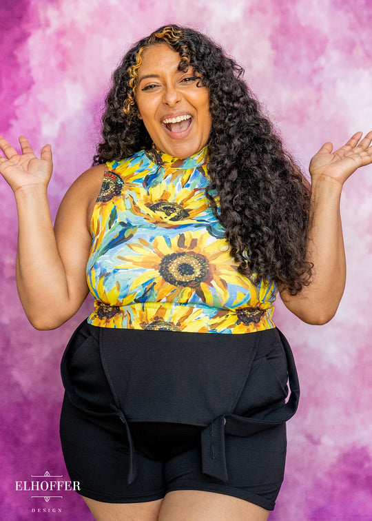 Essential Jes Crop Top - Impressionist Sunflower