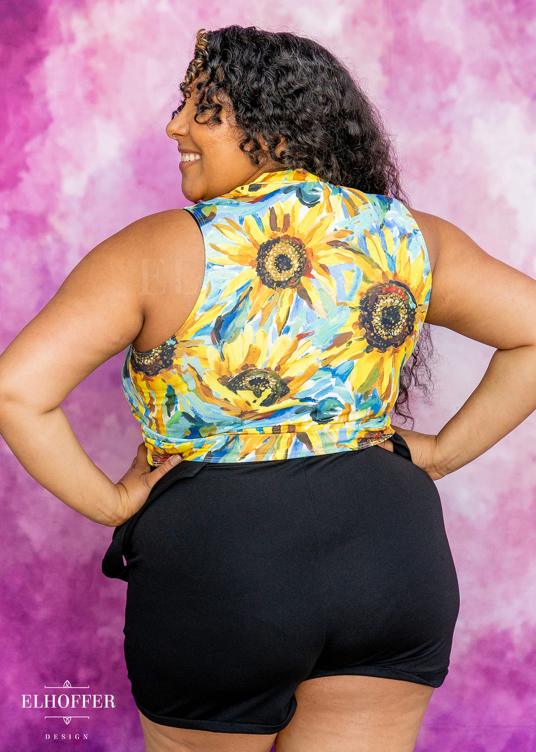 Essential Jes Crop Top - Impressionist Sunflower