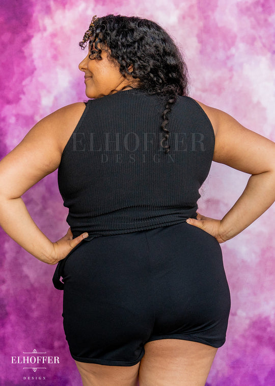 Essential Susan Crop Top - Black Rib