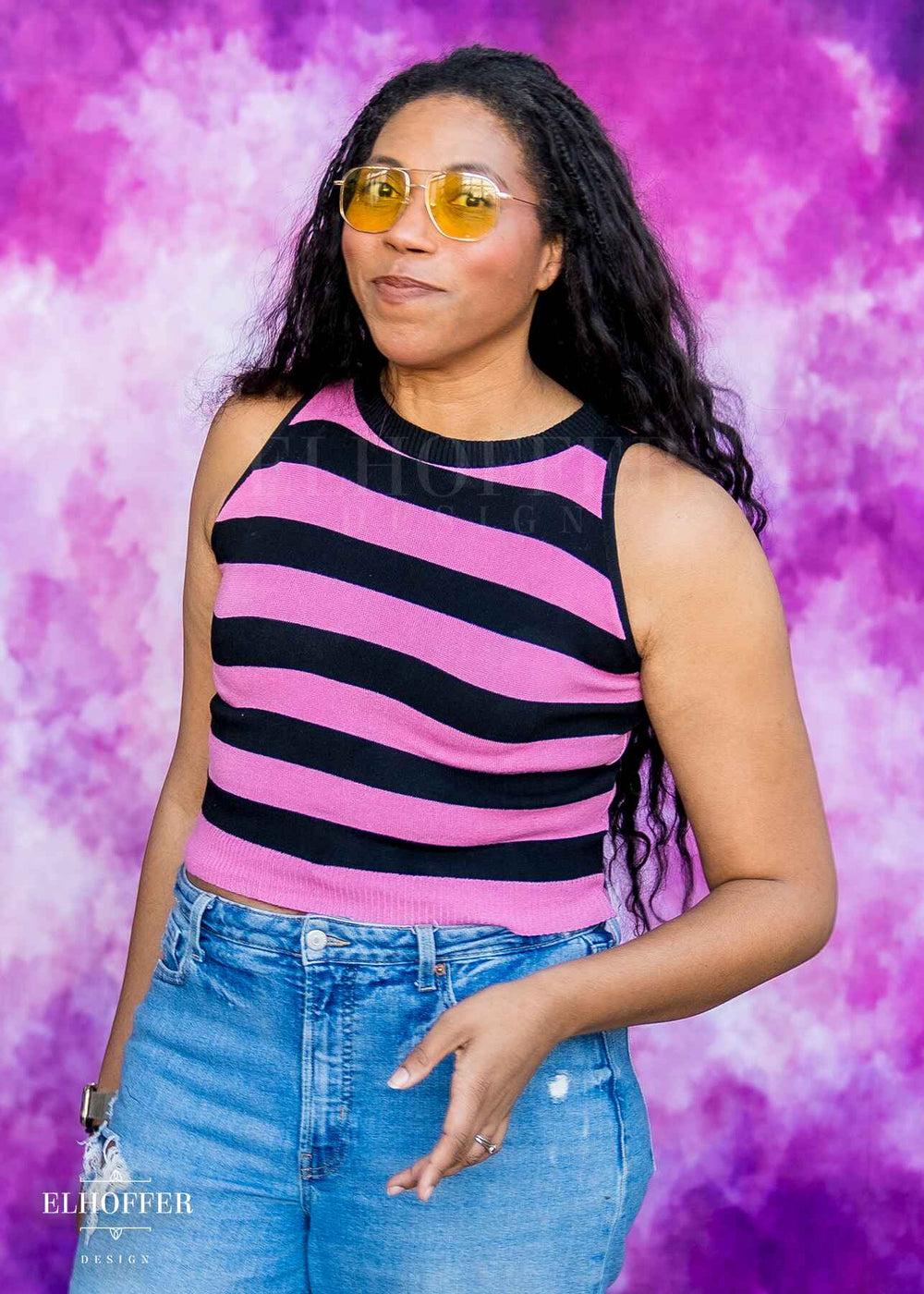 Essential Susan Crop Top - Emo Valentine Stripes Top