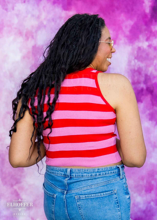 Essential Susan Crop Top - Valentine Stripes