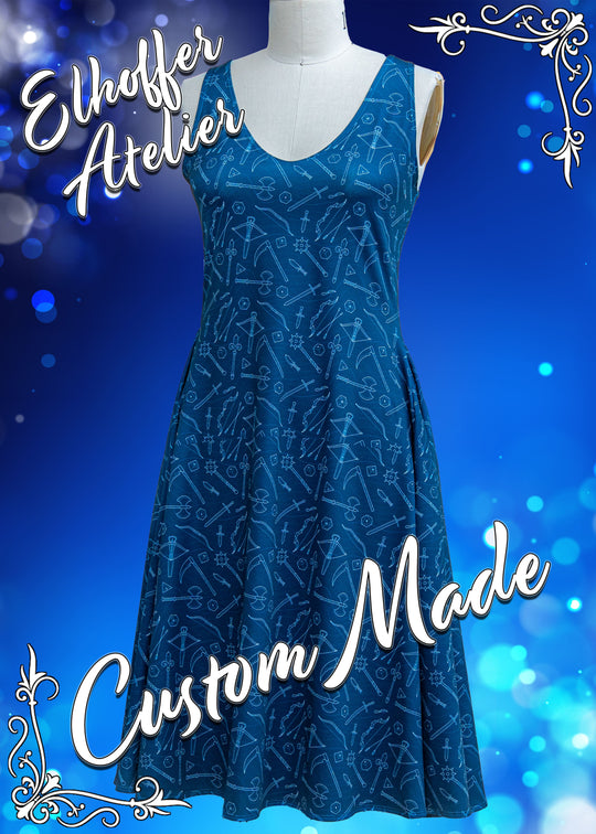 Elhoffer Atelier - Custom Aquarius Knee Length Dress - Sleeveless - Made to Order