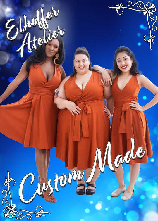 Elhoffer Atelier - Custom Christina Midi Wrap Dress - Sleeveless - Made to Order