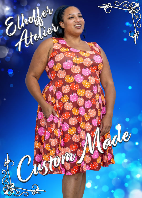 Elhoffer Atelier - Custom Scoop Neck Knee Length Dress - Sleeveless - Made to Order