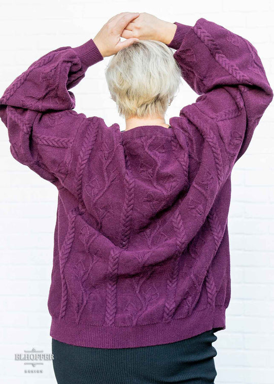 PREORDER - Elevensies Oversize Cardi - Prancing Pony Plum