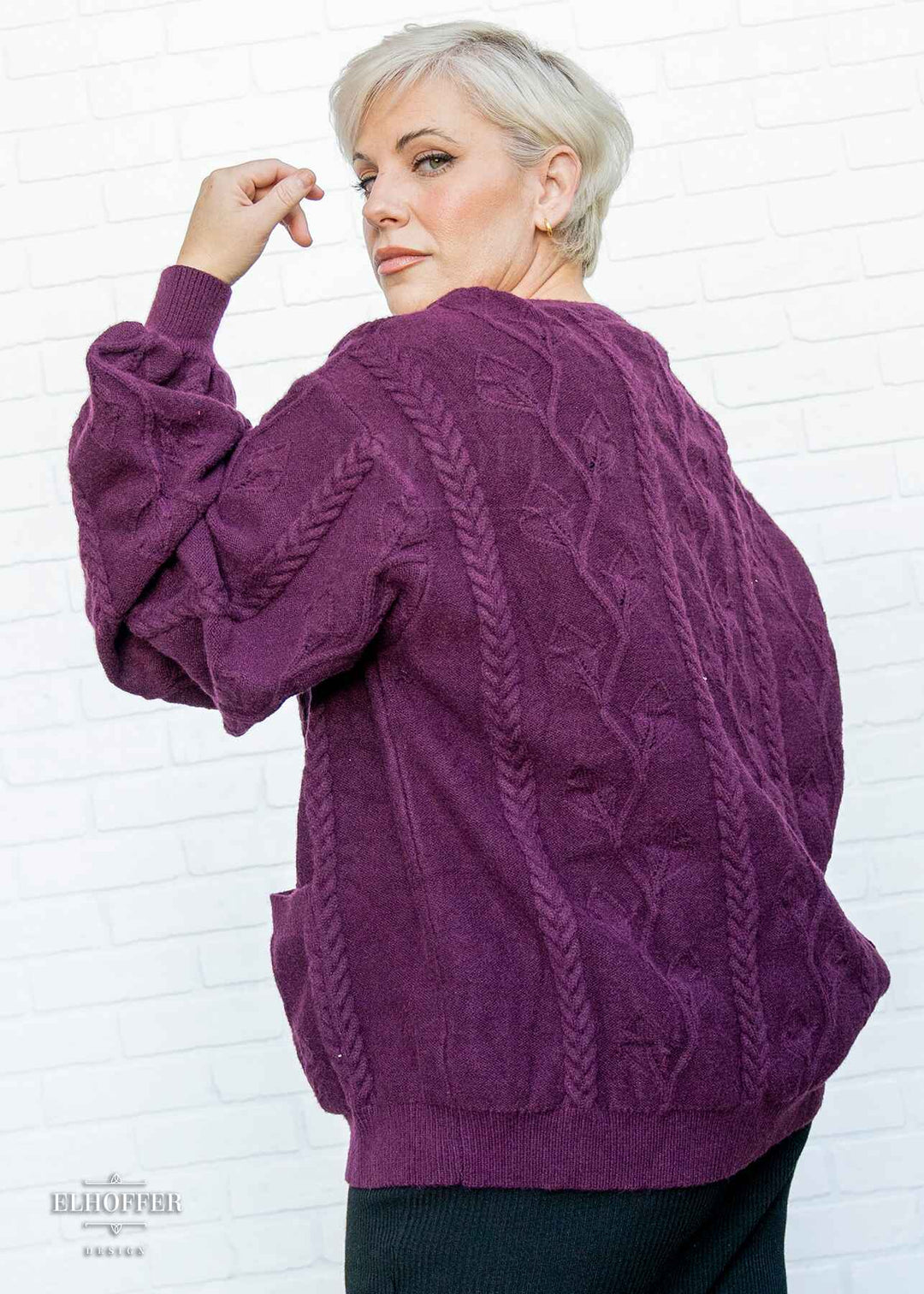 PREORDER - Elevensies Oversize Cardi - Prancing Pony Plum