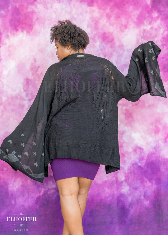 Fae of Night & Stars Cape Sleeve Longline Cardigan