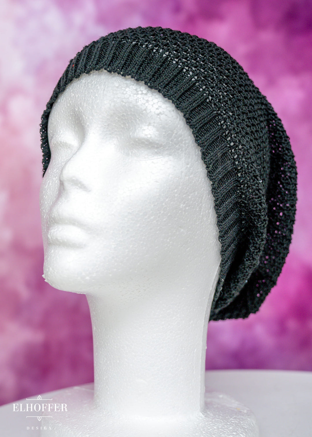 Black Dolman Knit Slouchie Beanie