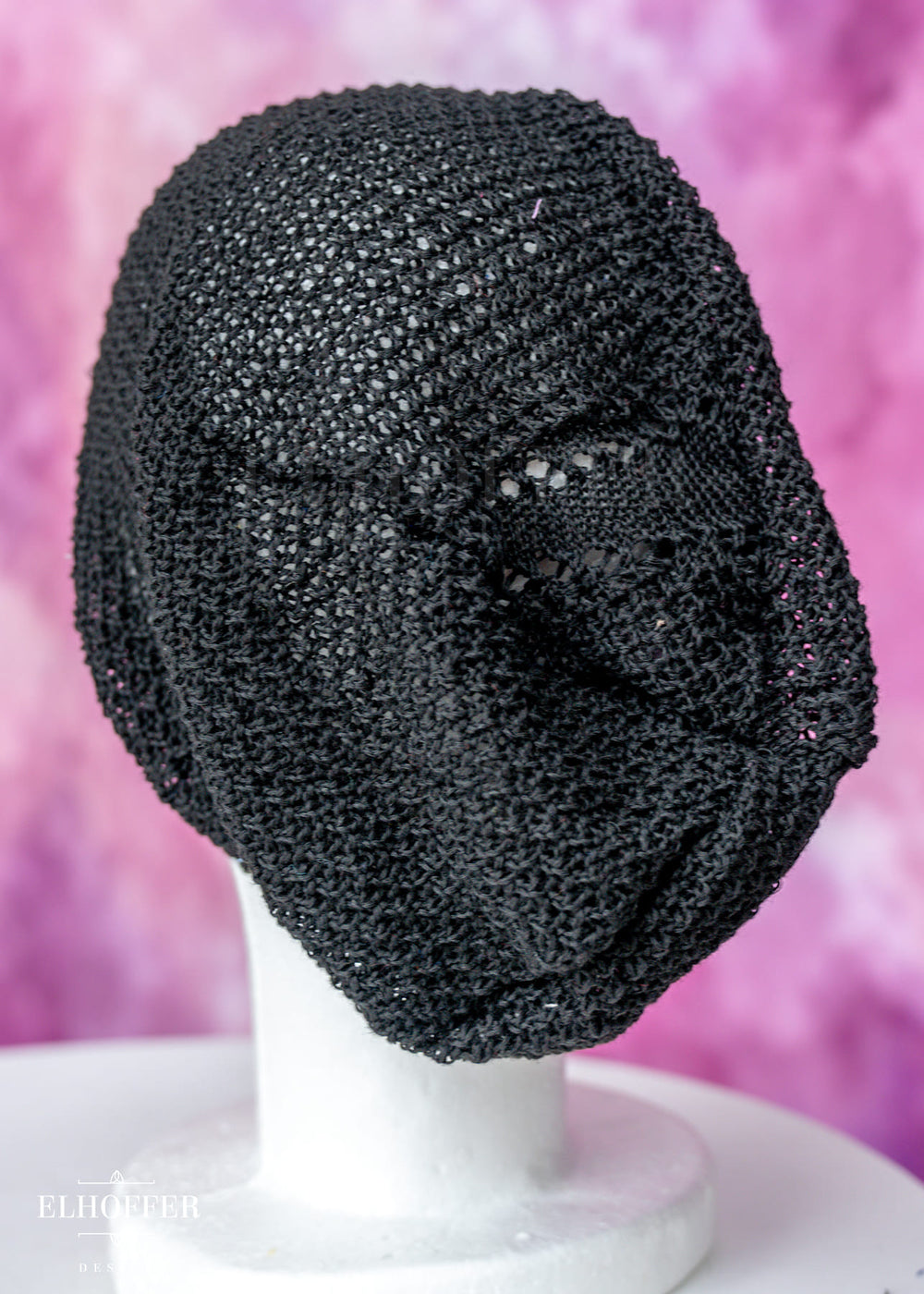 Black Dolman Knit Slouchie Beanie