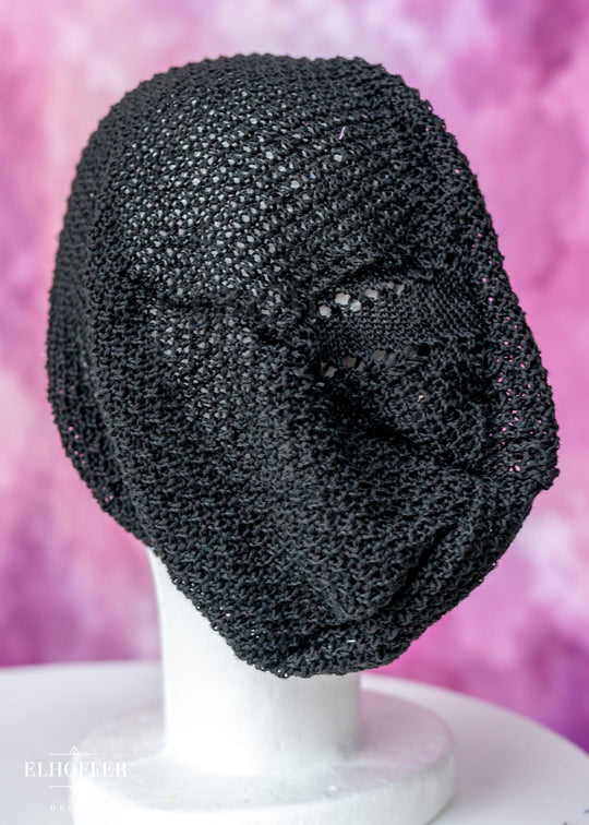 Black Dolman Knit Slouchie Beanie