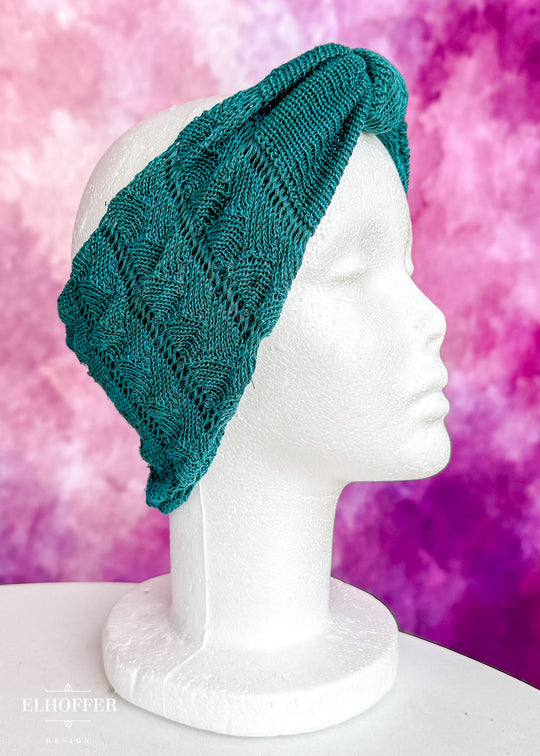 Handmade Knotted Headband - Runic Teal Dragonscale