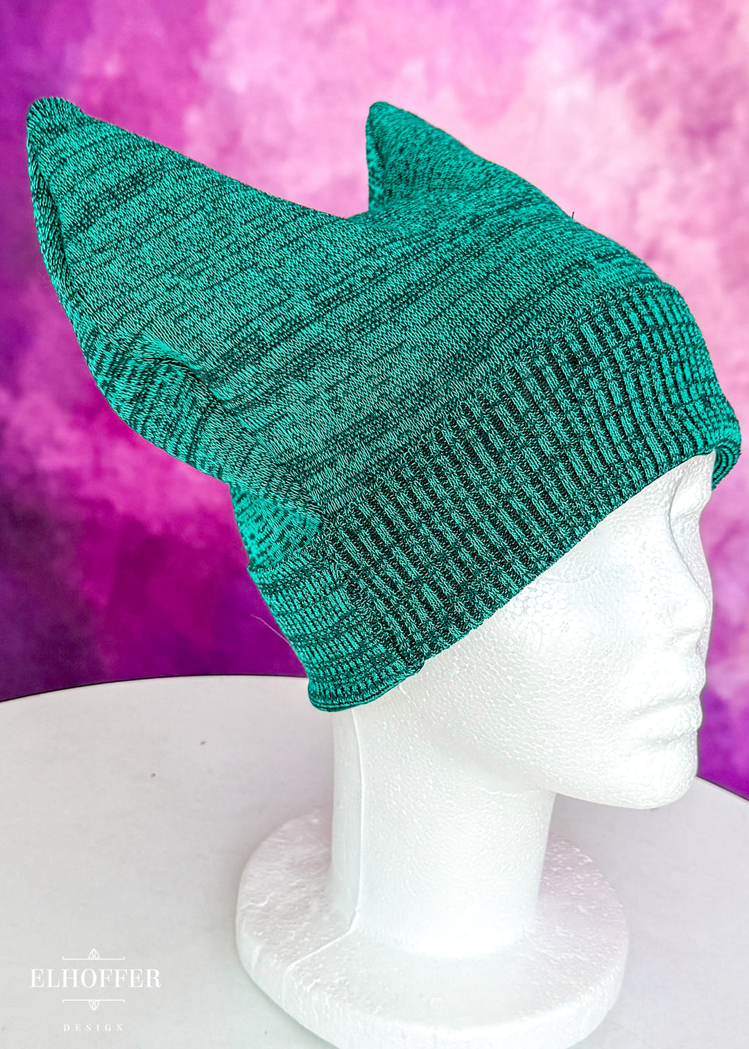 Green Diamonds Cat Ear Beanie