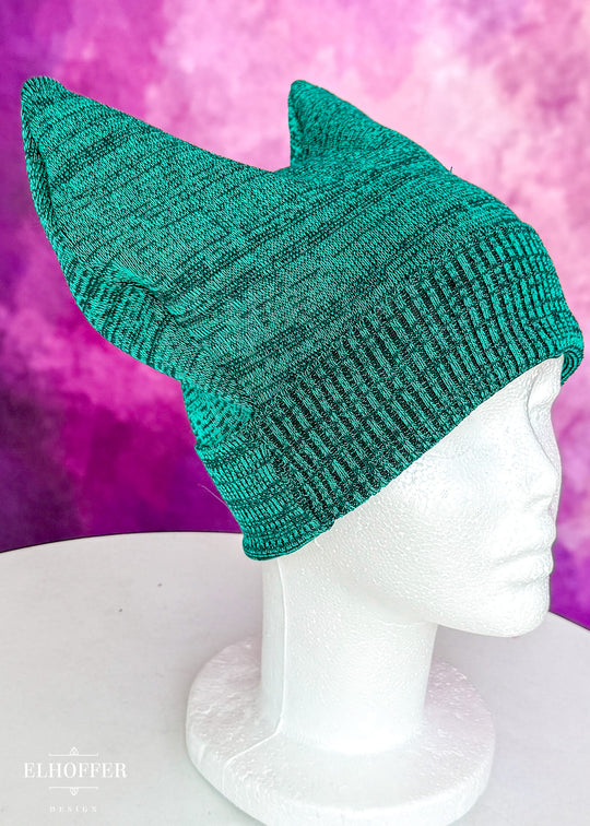 Green Diamonds Cat Ear Beanie