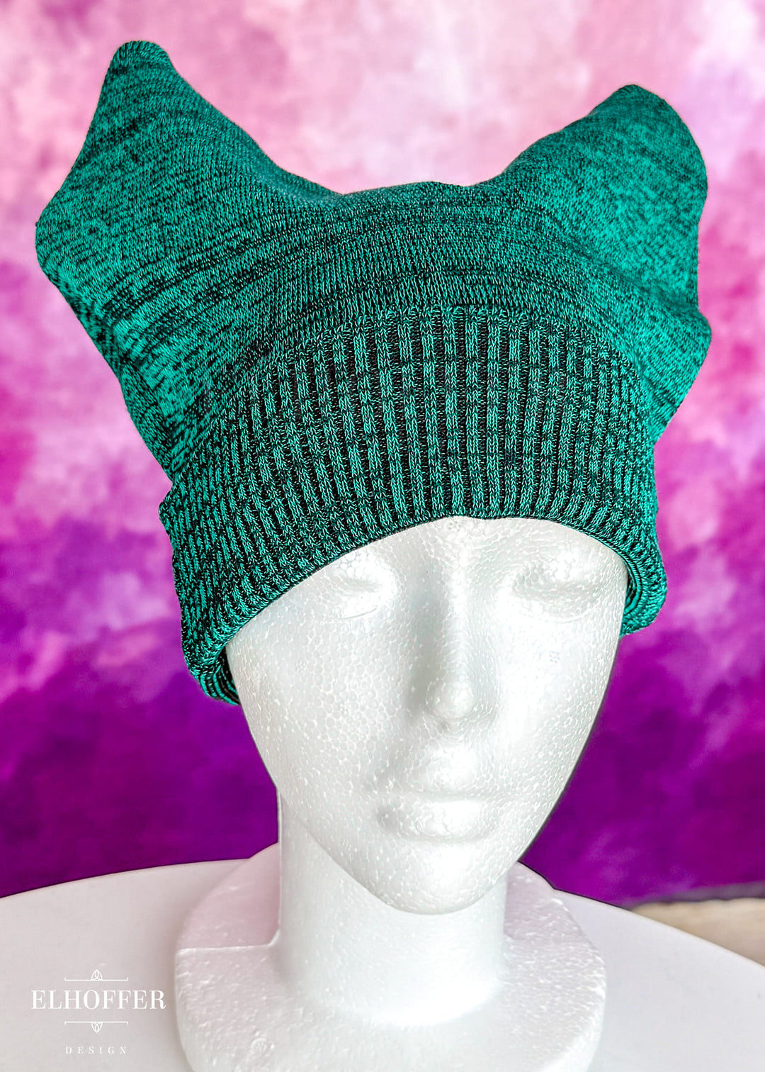 Green Diamonds Cat Ear Beanie