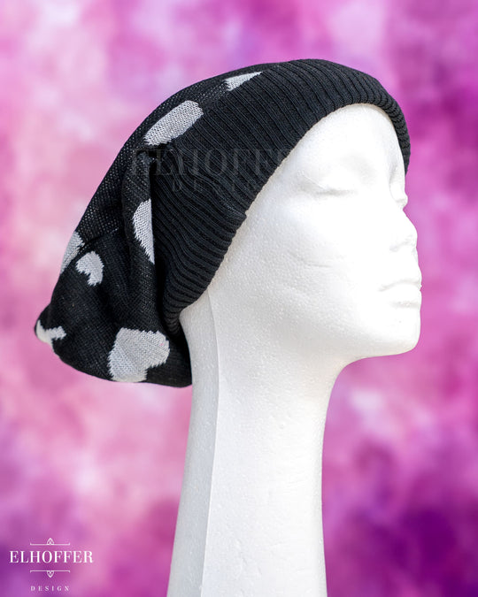 Handmade Inky Mush Slouchy Cat Ear Knit Beanie