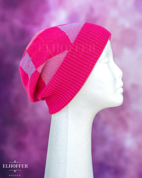 Handmade Baby Argyle Knit Beanie - Best On Tiny Heads