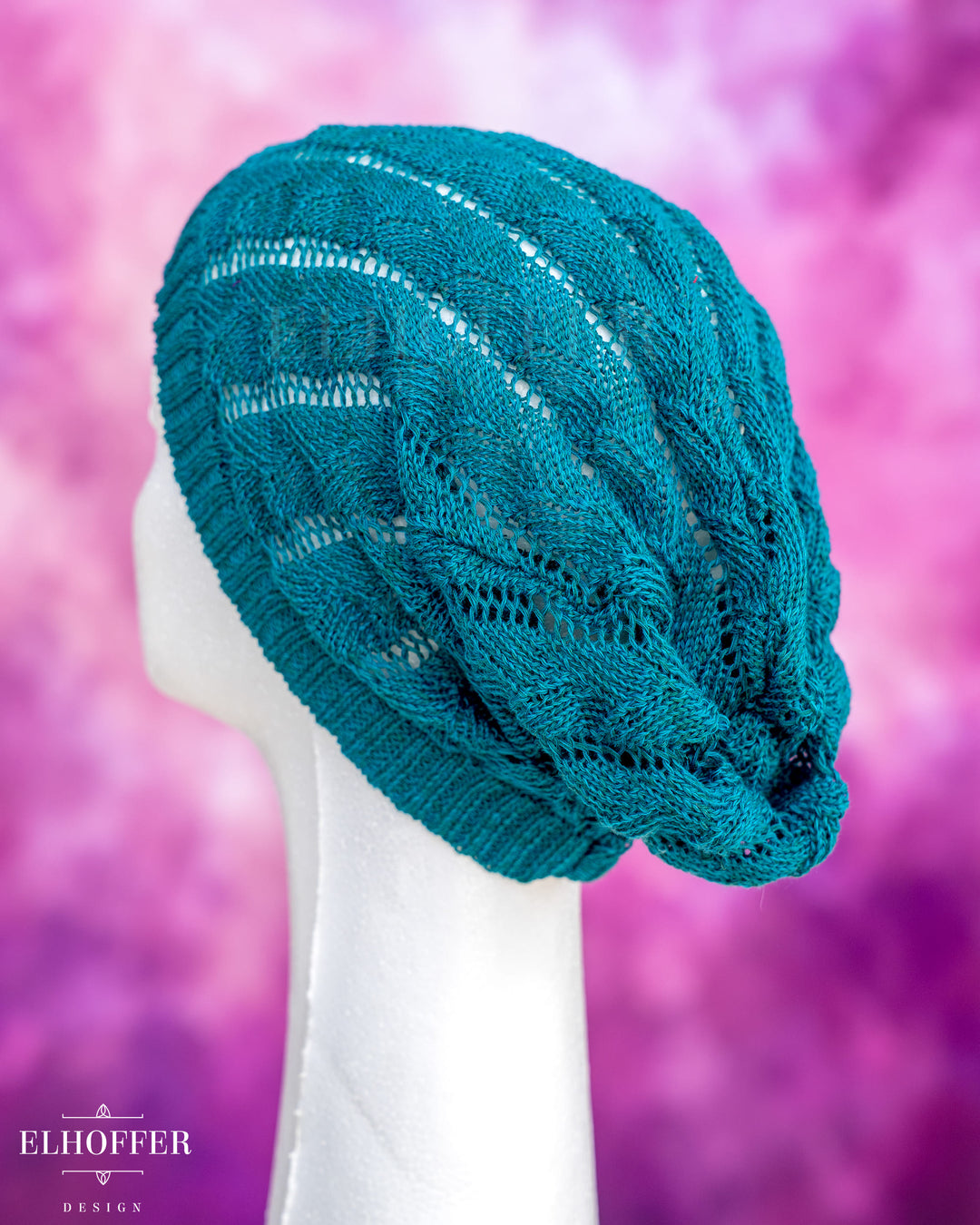 Handmade Teal Dragonscale Knit Beanie
