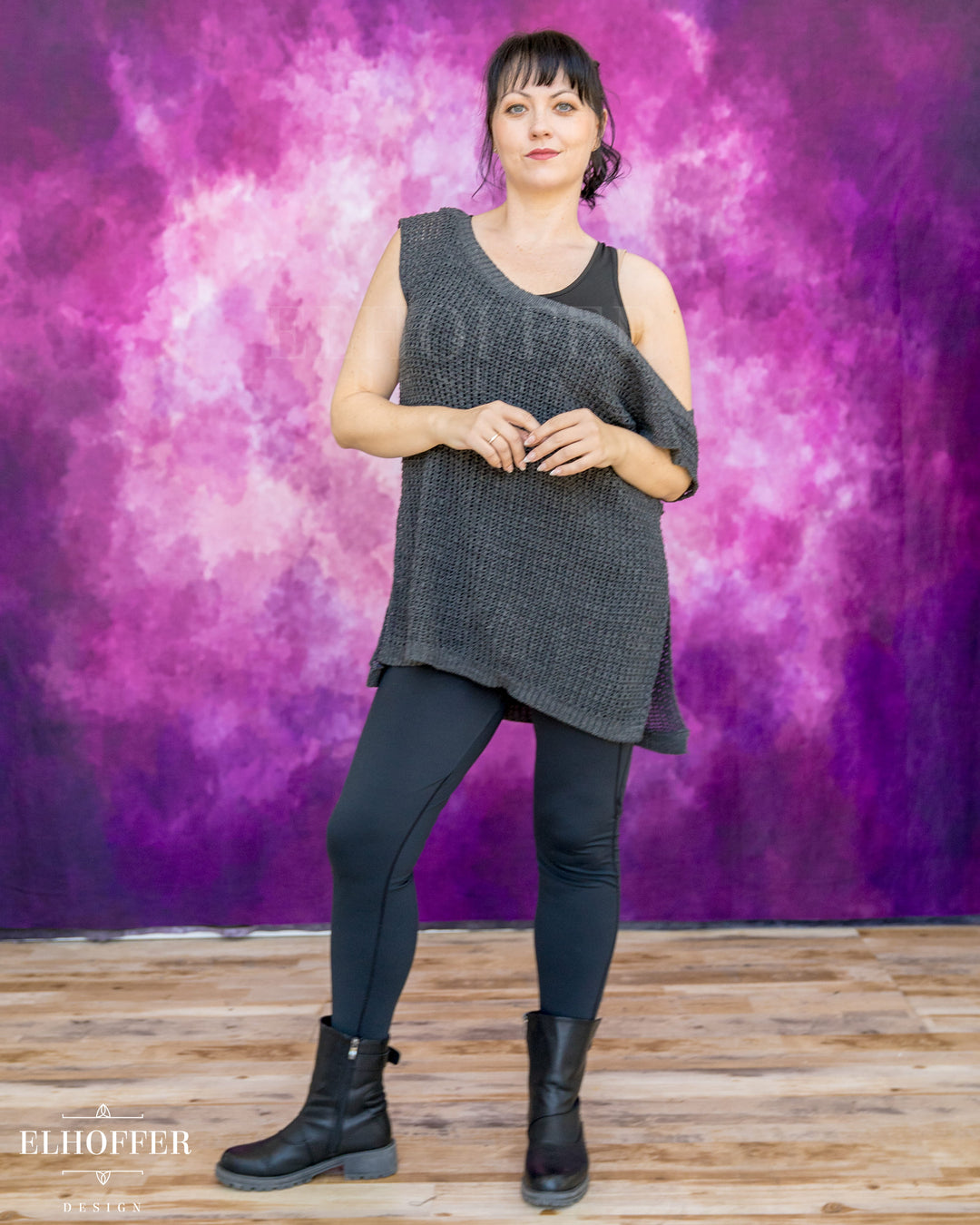 Handmade Chainmail Tunic Top - Charcoal Knit