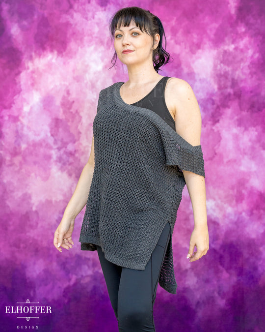 Handmade Chainmail Tunic Top - Charcoal Knit
