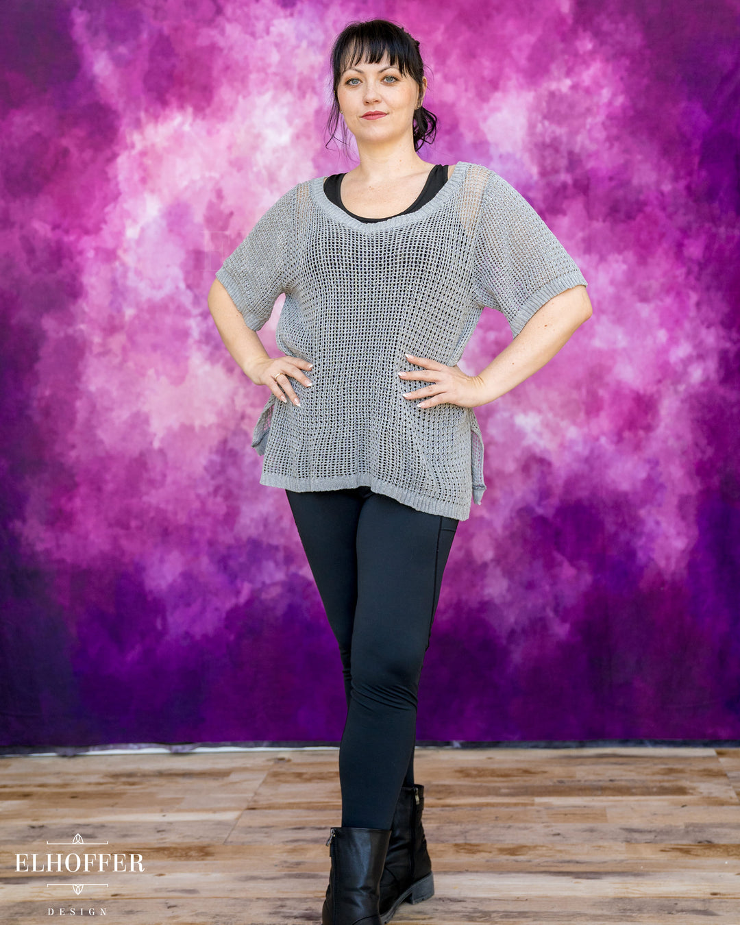 Handmade Chainmail Tunic Top - Light Grey Knit