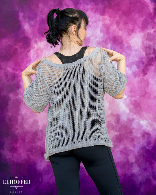 Handmade Chainmail Tunic Top - Light Grey Knit