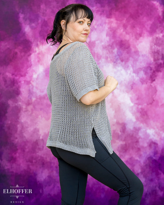 Handmade Chainmail Tunic Top - Light Grey Knit