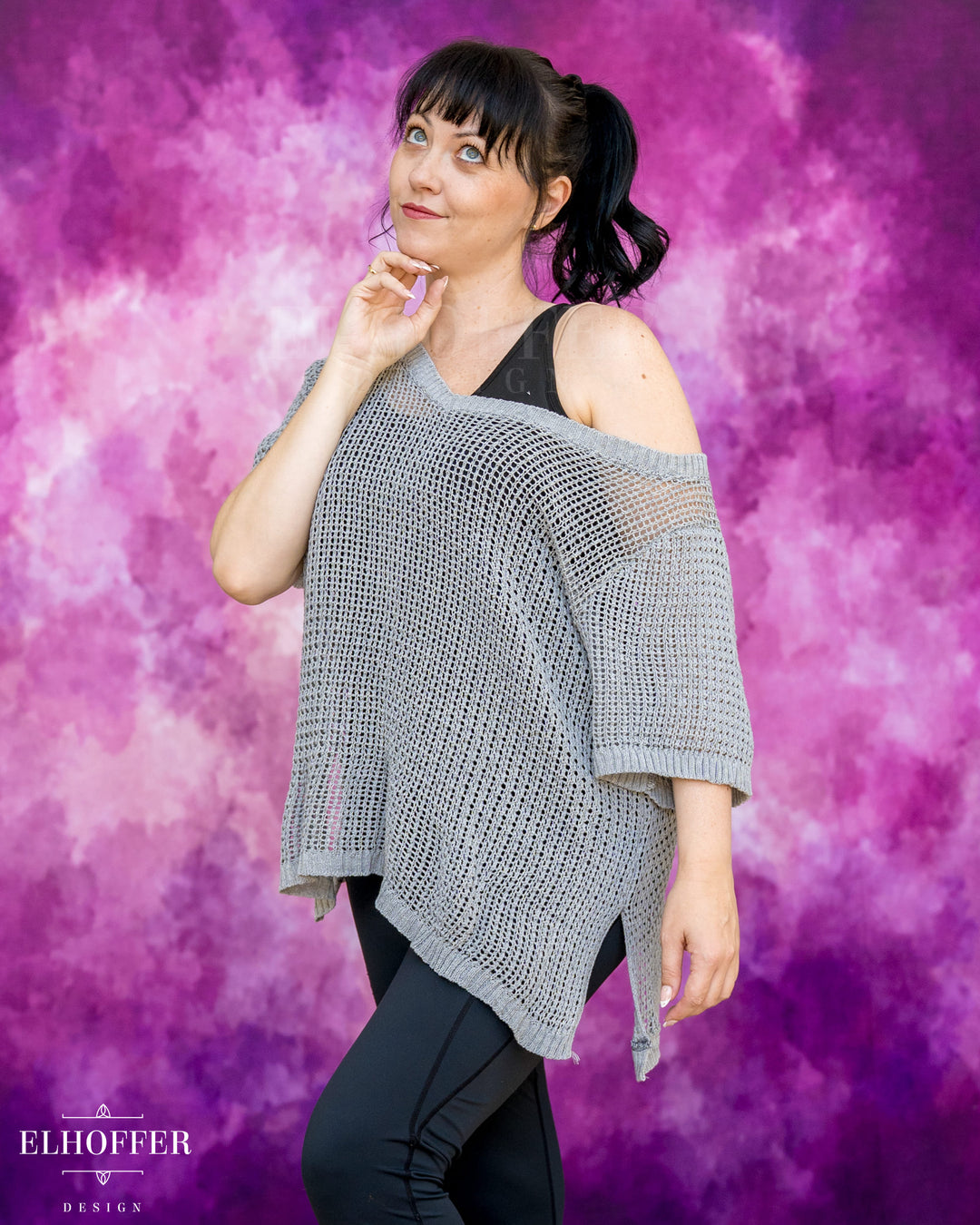 Handmade Chainmail Tunic Top - Light Grey Knit