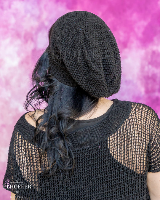 Handmade Solid Black Knit Beanie