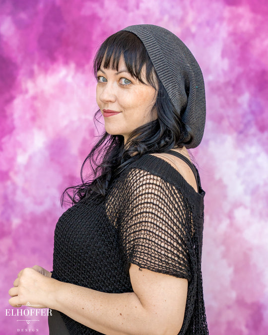 Handmade Charcoal Ribbed Knit Beanie