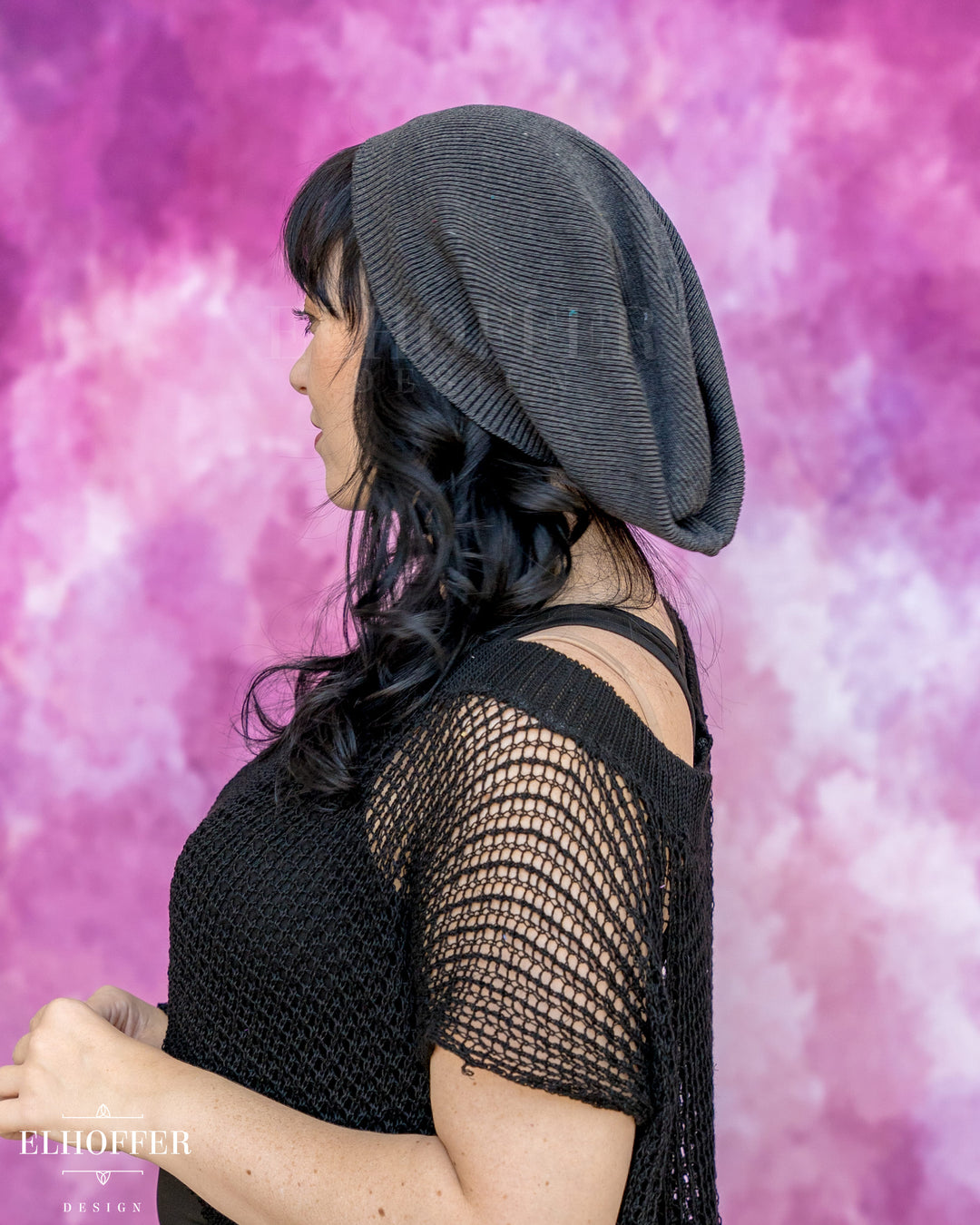 Handmade Charcoal Ribbed Knit Beanie