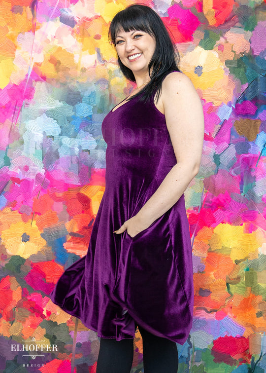 Essential Aquarius Knee Length Dress - Sugilite Velvet