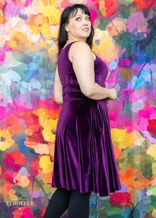 Essential Aquarius Knee Length Dress - Sugilite Velvet