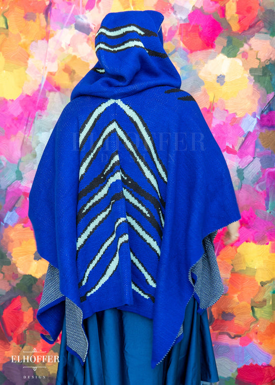 PREORDER - Blue Tiger Hooded Poncho