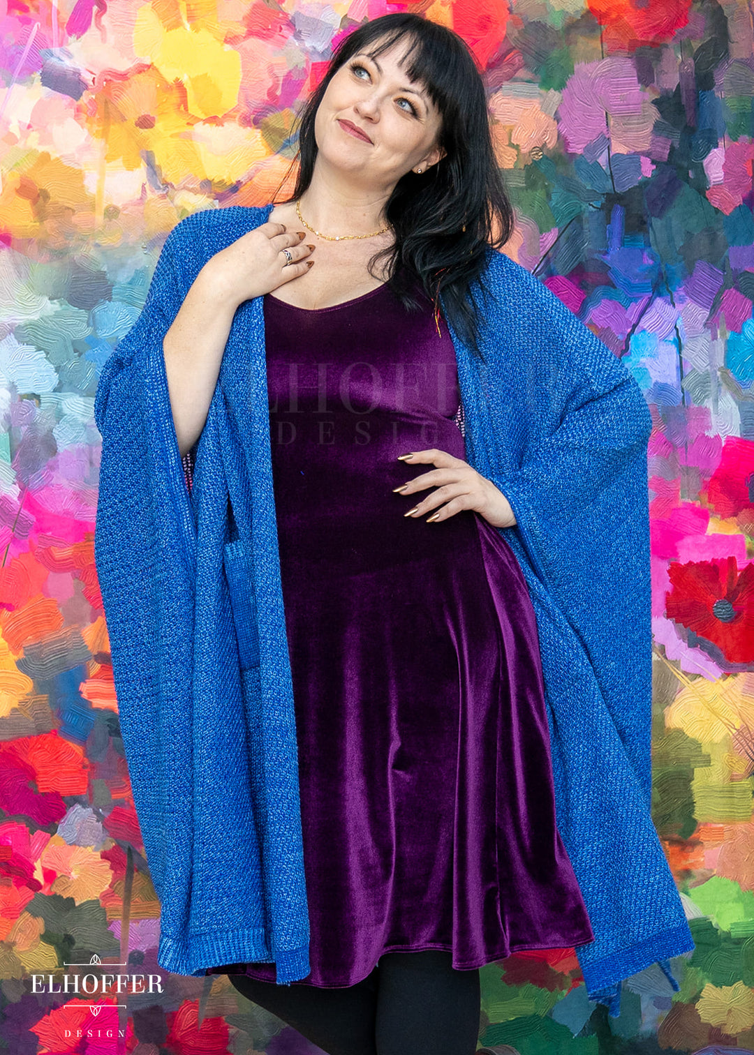 Fae of Night & Stars Knit Robe - Icy Blue