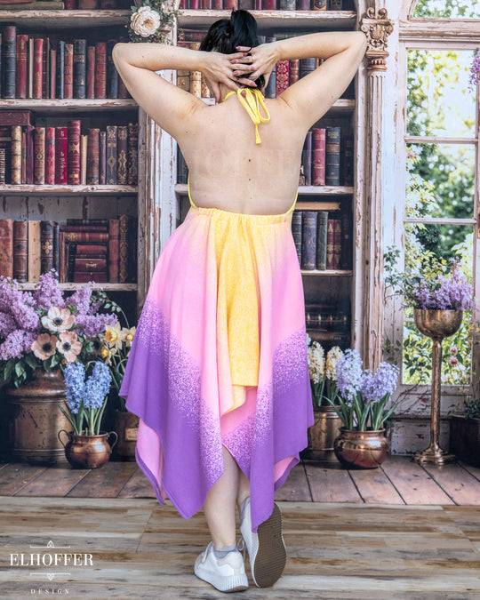 PREORDER - Galactic Dusk Halter Handkerchief Dress