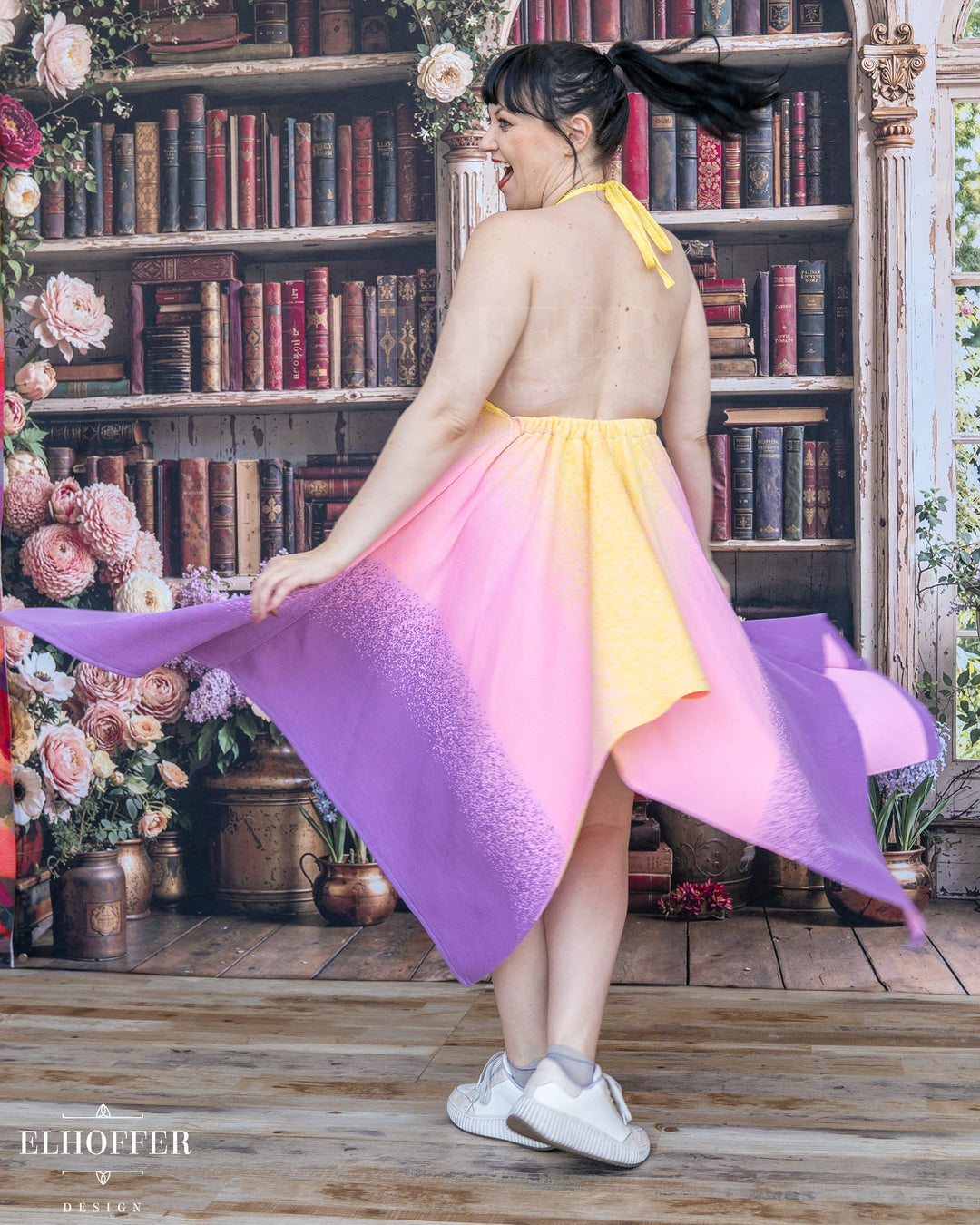PREORDER - Galactic Dusk Halter Handkerchief Dress