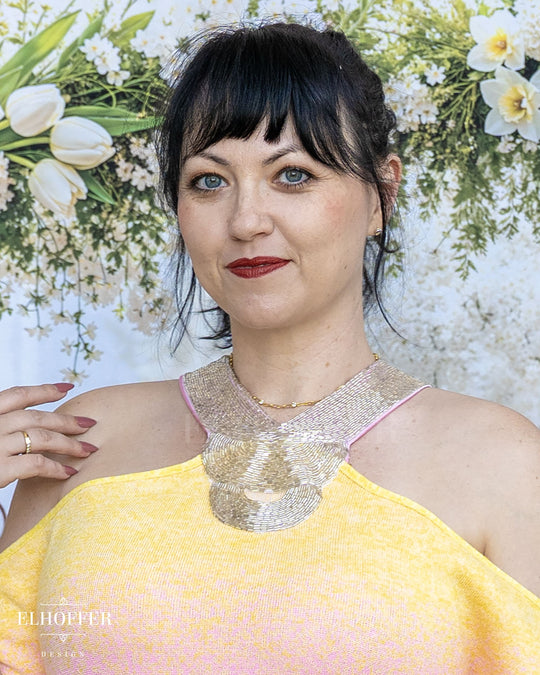 Alteration Add-On: Add an Applique Neckline to the Galactic Dusk Halter Dress